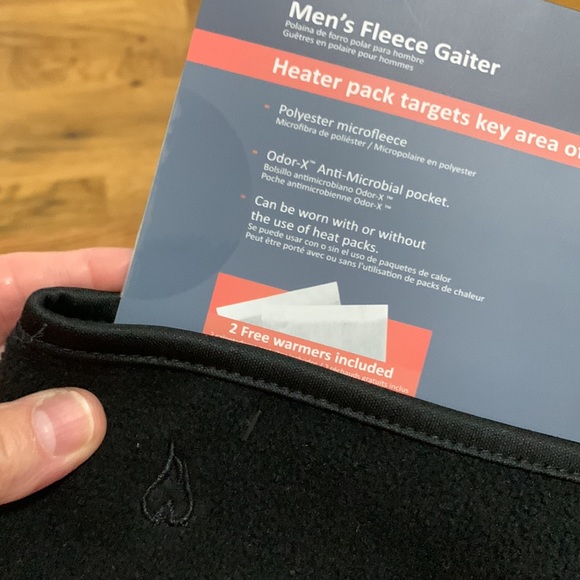 💕5/$15 Hot Mocs MENS Fleece Gaiter , NEW in black , 2 free warmers - Picture 3 of 4